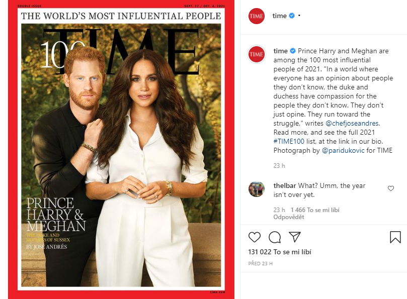 Meghan se šperky na obálce magazínu Time nešetří