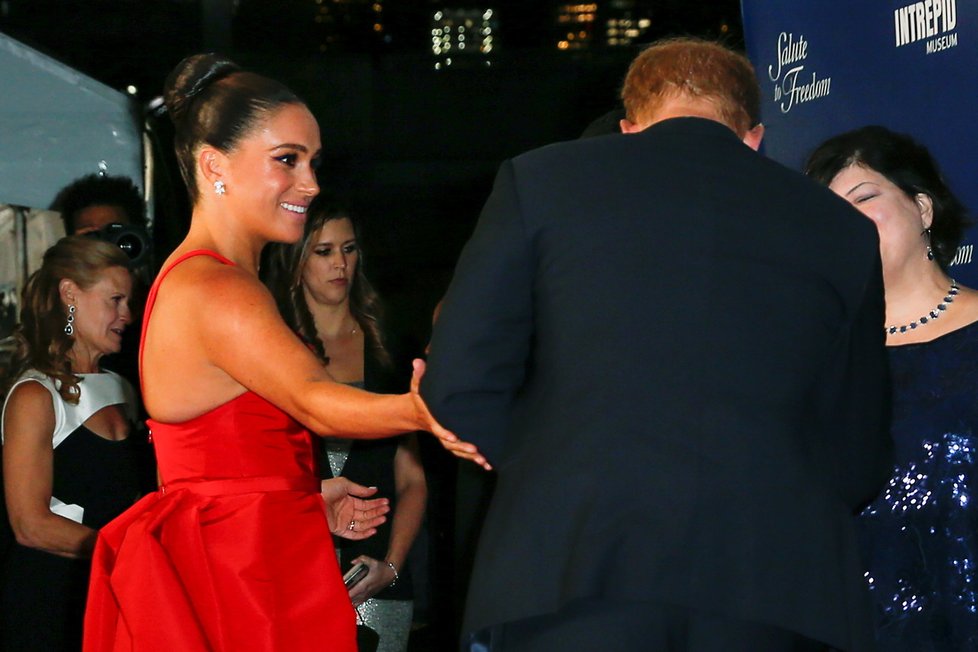 Meghan Markleová a princ Harry na akci v muzeu Intrepid v New Yorku