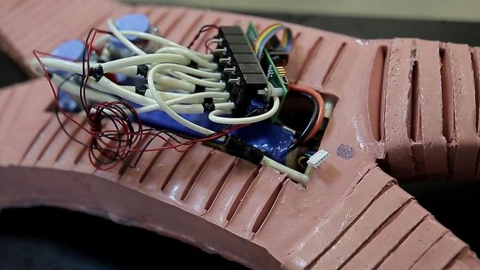 měkký robot z laboratoří harvardských inženýrů