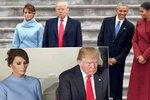 Melania nevypadala na inauguraci příliš šťastně, Donald Trump na ni občas zapomínal.