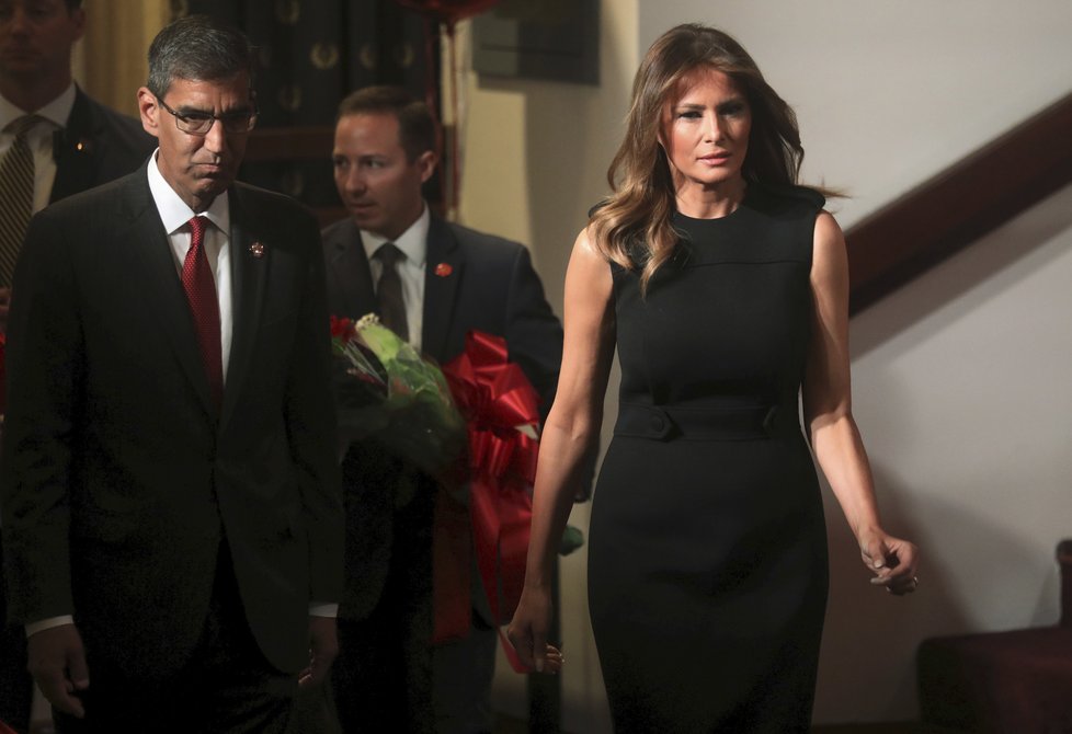 První dáma USA Melania Trumpová na akci organizace Red Ribbon