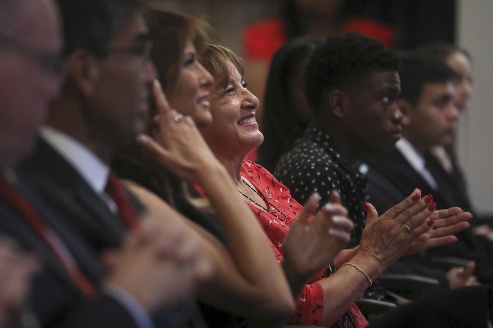 První dáma USA Melania Trumpová na akci organizace Red Ribbon.