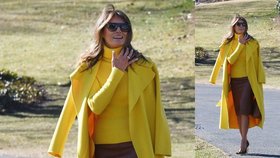 Styl podle celebrit: Žlutý kabát dokonale vyladěné první dámy USA