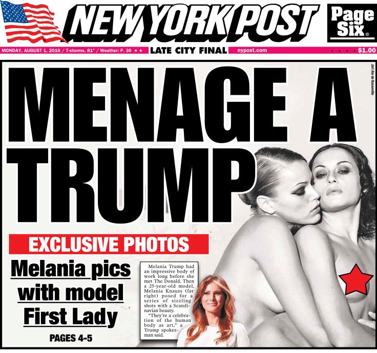 Murdochův NY Post dva dny v řadě tiskne fotky nahé Trumpovy ženy