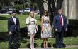 Prezident USA Donald Trump s manželkou Melanií, dcerou Tiffany a jejím přítelem.