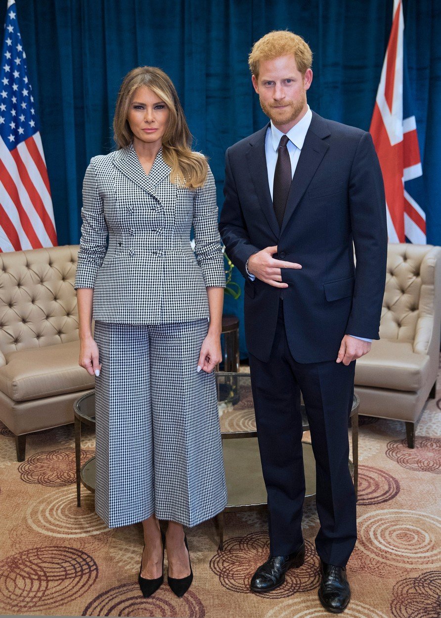 Melania Trump oblékla na setkání s princem Harrym kostým Dior