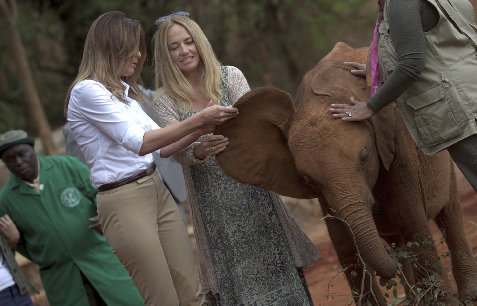 Melania Trumpová v Keni navštívila safari a sloní rezervaci.