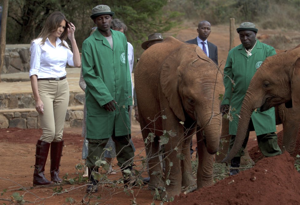 Melania Trumpová v Keni navštívila safari a sloní rezervaci.