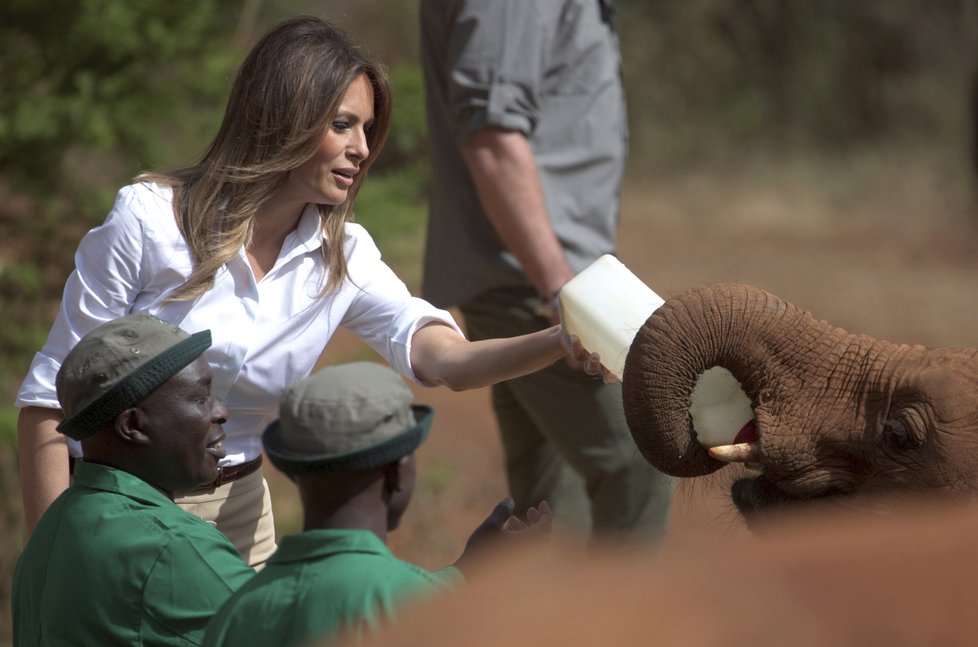 Melania Trumpová v Keni navštívila safari a sloní rezervaci.