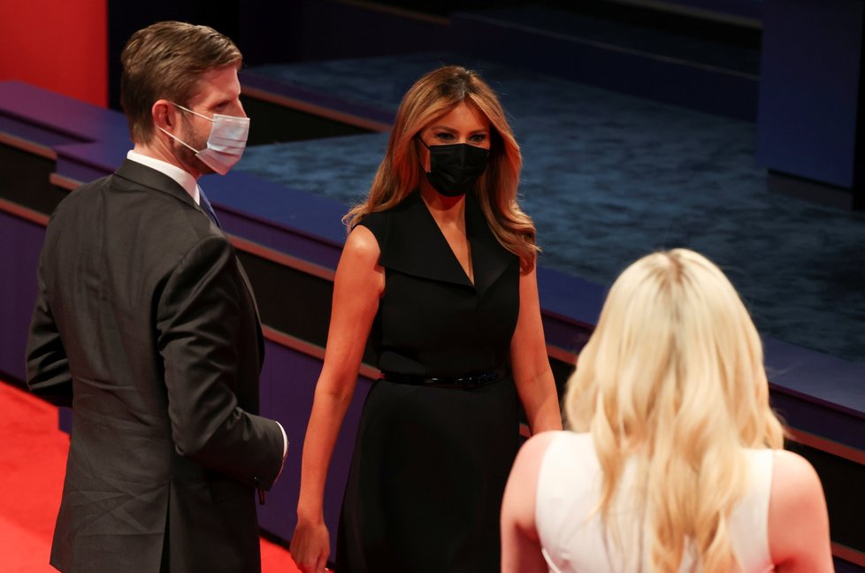 Manželka Donalda Trumpa Melania během prezidentské superdebaty (23.10.2020)