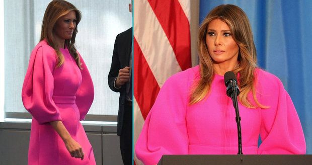 Ani v růžovém neoslnila. Melania Trumpová sklidila kritiku za řeč před ženami lídrů