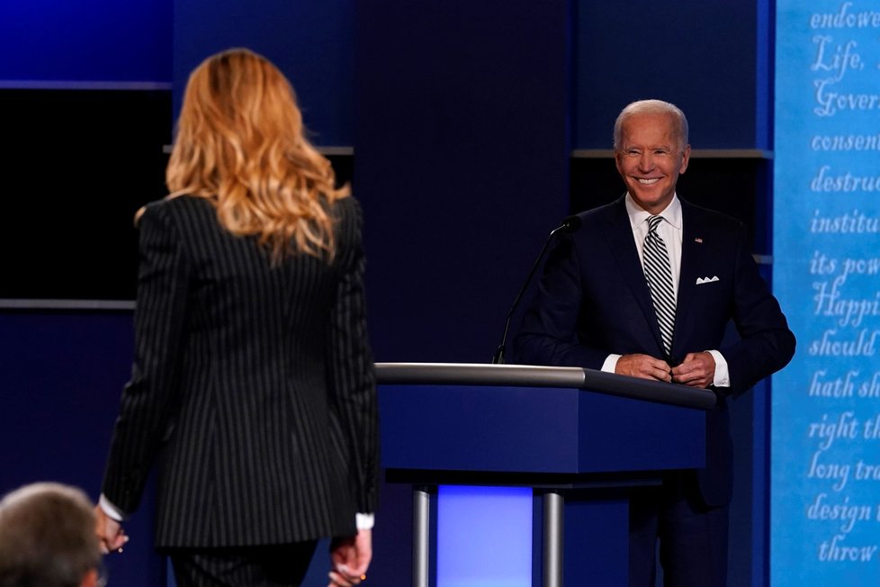 První debata kandidátů před americkými prezidentskými volbami: Joe Biden a manželka prezidenta Donalda Trumpa Melanie