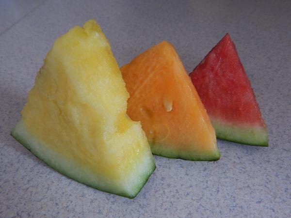 Tři odrůdy vodního melounu