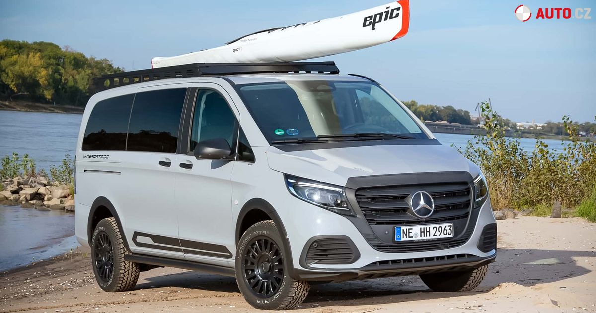 Tenhle obytný Mercedes-Benz Vito si troufne i do terénu. Nestojí přitom majlant