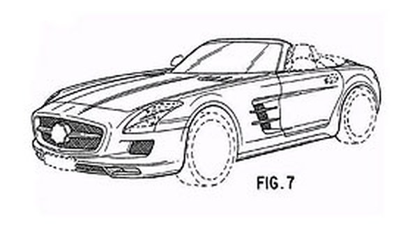 Mercedes-Benz SLS AMG Roadster: Racek bez křídel unikl přes patentní úřad