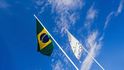 Vlajka Brazílie a bloku Mercosur Vlajka Brazílie a bloku Mercosur