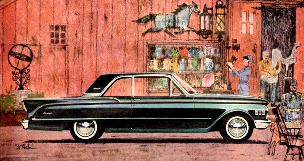 Dvoudveřový sedan Comet z roku 1961 měl na předních blatnících svislé proužky a nápis Comet byl přemístěn dozadu.