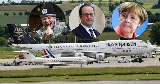 Letadlo Iron Maiden zesměšnilo stroje Merkelové a Hollandea. Internet plní vtípky 