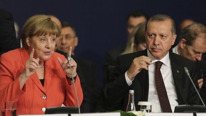 Merkelová a Erdogan