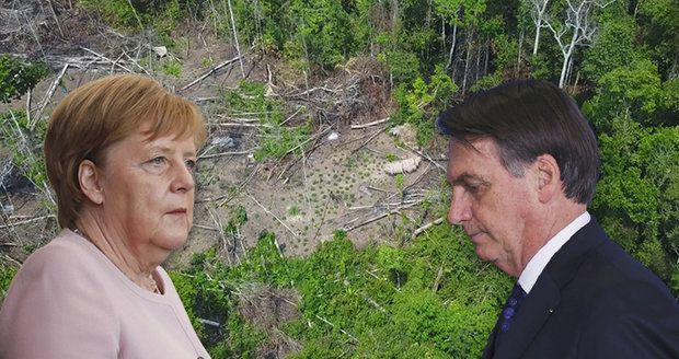 Do Merkelové se obul brazilský prezident: Vezměte prachy a zalesněte si Německo