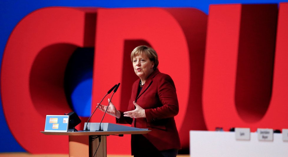 Angela Merkelová na kongresu CDU v Karlsruhe (15.10.2015).