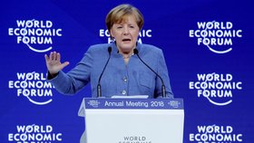 Německá kancléřka Angela Merkelová na Světovém ekonomickém fóru v Davosu