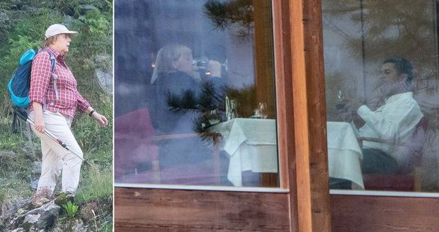 Merkelová popíjí víno a leze po horách v Tyrolsku. Zbaví ji dovolená třesu?