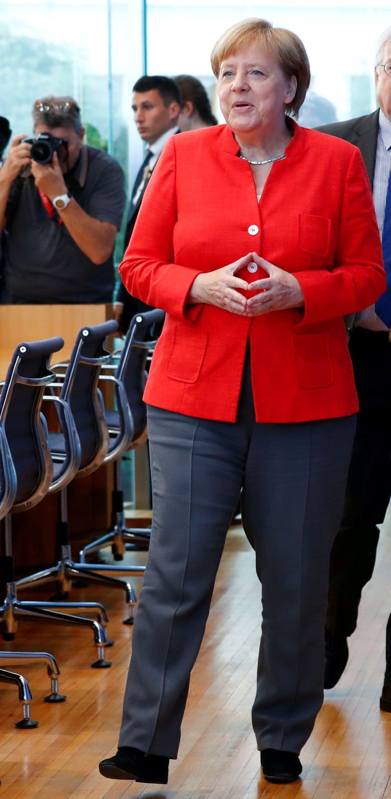 Německá kancléřka Angela Merkelová na tradiční tiskovce před vládní dovolenou (20. 7. 2018)