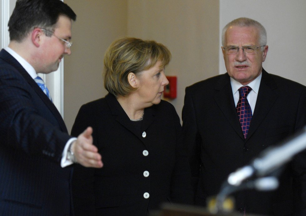 Návštěva Angely Merkelové v Česku v roce 2007. I u ní byl Jindřich Forejt.