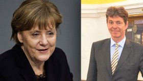 Kancléřka Angela Merkelová a německý velvyslanec v Praze Arndt Freiherr Freytag von Loringhoven