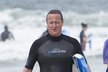 David Cameron si užíval vlny v Cornwallu