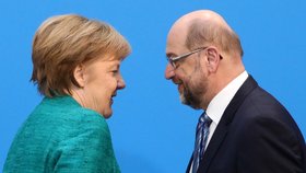 Merkelová a Schulz