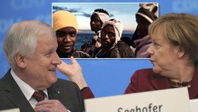 Merkelová a Seehofer ve sporu o migranty.