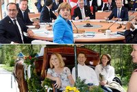 Když Angela jedná s prezidenty, "pan Merkel" musí bavit první dámy