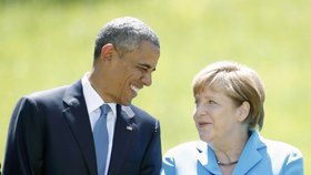 Kancléřka Merkelová a prezident Obama.