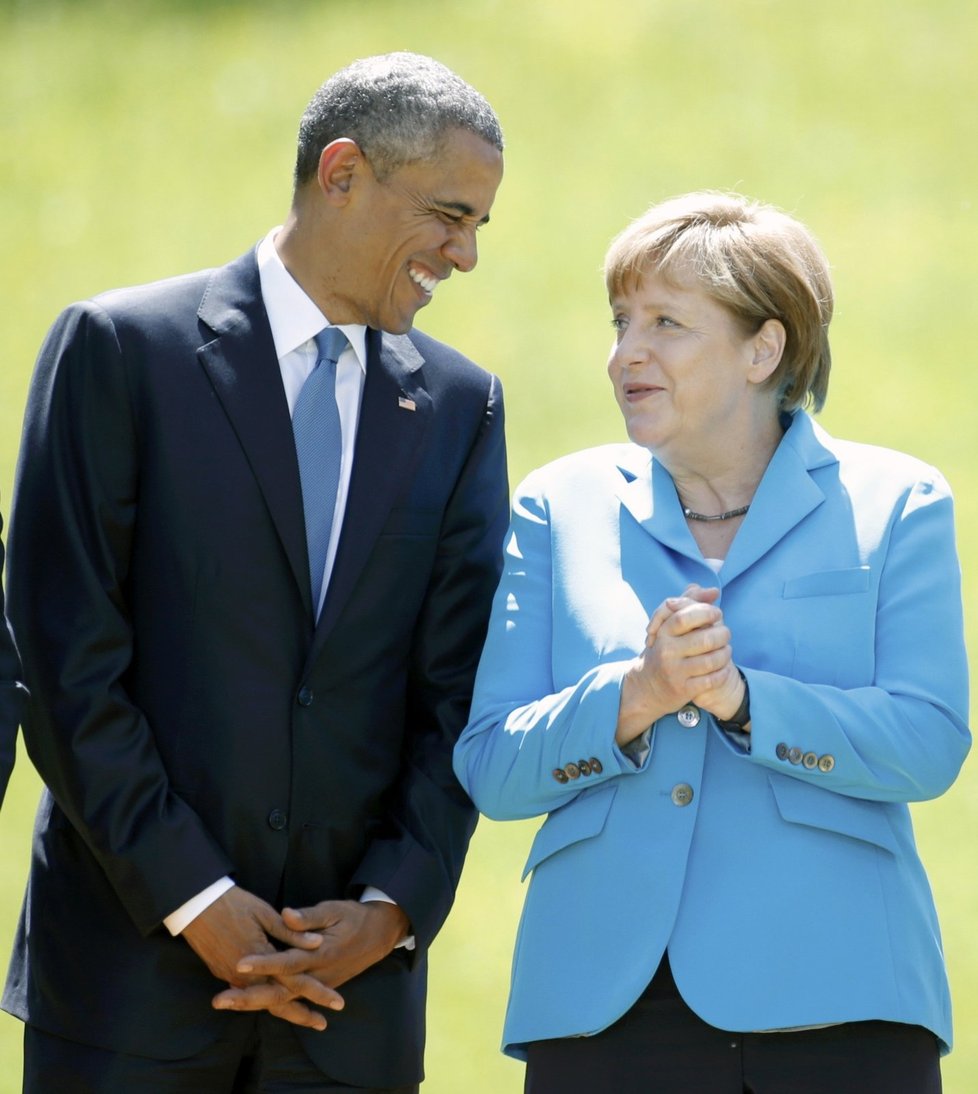 Kancléřka Merkelová a prezident Obama