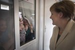 Angela Merkelová na návštěvě uprchlického tábora letos v dubnu