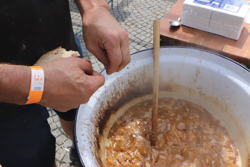 Meruňkový guláš zahušťoval kuchař Vladimír Vystrčil (59) chlebem.