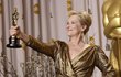 Meryl Streep s Oscarem za »Železnou lady«.