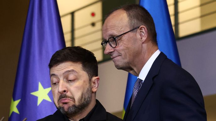 Volodymyr Zelenskyj v Berlíně: Tiskovka s kancléřem Friedrichem Merzem (15. 12. 2025). Volodymyr Zelenskyj v Berlíně: Tiskovka s kancléřem Friedrichem Merzem (15. 12. 2025).