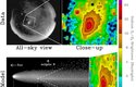 Snímek z kamery a skvrna sodíku v zemské atmosféře