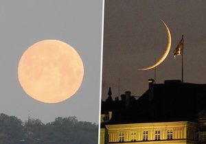 V kouzelných momentech zachytil Dušan Gejdoš měsíc na obloze nad Prahou.