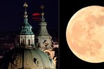 Superúplněk pozorovaný 27. dubna 2021 v Praze. Na obloze byl k vidění druhý největší Měsíc v tomto roce. Jde o jev, kdy je Měsíc v úplňku a zároveň je na své dráze kolem Země nejblíže. Je tak zhruba o desetinu průměru větší a svítí více. Dubnový superúplněk má přezdívku růžový.