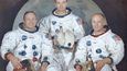 Posádka mise Apollo 11. Neil Armstrong, Michael Collins a Edwin „Buzz“ Aldrin (zleva)