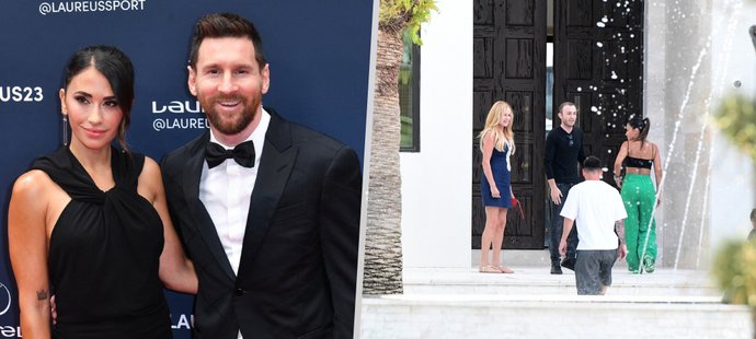 Leo Messi s manželkou na prohlídce domu