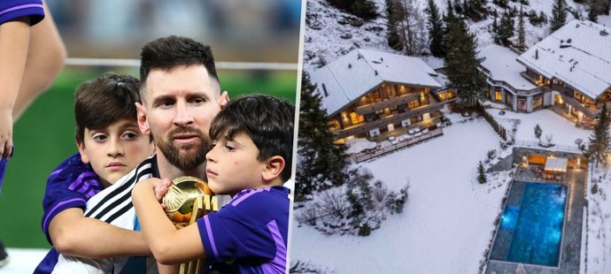 Messi vyrazil s rodinou na hory. A v žádné mini chaloupce rozhodně nebydlí...