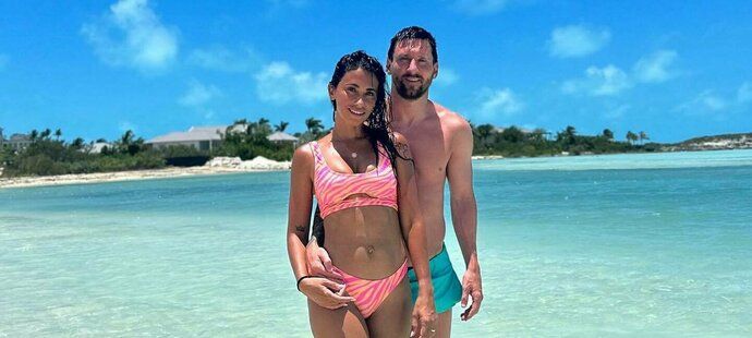 Lionel Messi se svou manželkou Antonellou