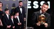 Lionel Messi se svou rodinou na předávání Zlatého míče