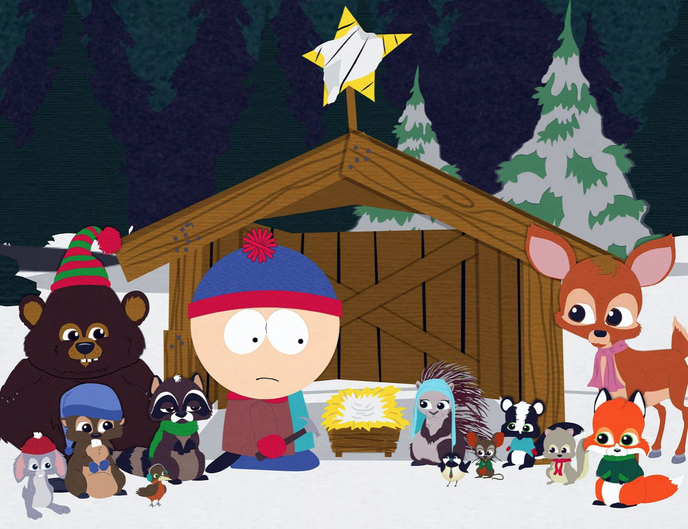 Městečko South Park a Vánoce woodlandských zvířátek