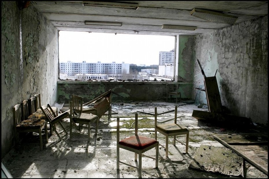 Město Pripjať v černobylské jaderné zóně